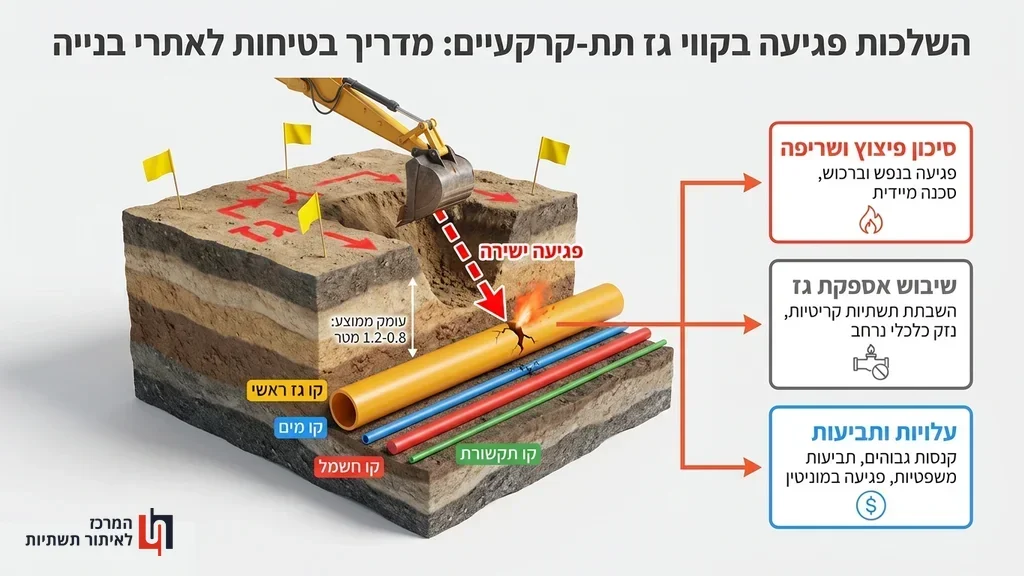 סכנות בפגיעה בקווי גז במהלך עבודות חפירה